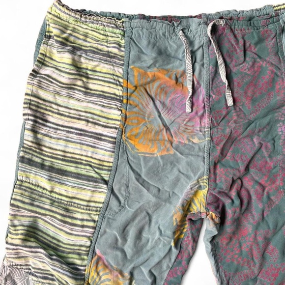 Wild Woman multicolor flowy patchwork pants with drawstring Size XL - Picture 2 of 7